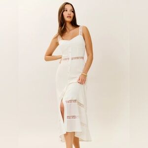 Reformation White Midi Dress